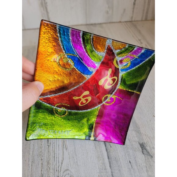 Montserrat trinket iridescent rainbow dish home decor - Picture 5 of 6